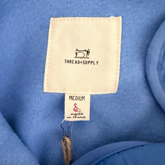 Thread & Supply Blue Fleece Jacket Medium New W Tags Oversized Cozy - Picture 6 of 8